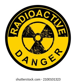 Signo y pegatina de advertencia radiactiva