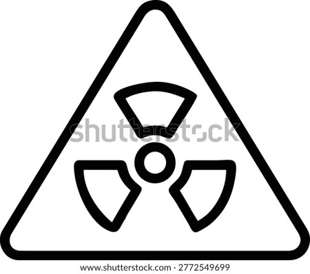 Radioactive warning sign triangle danger nuclear radiation. Vector illustration icon.
