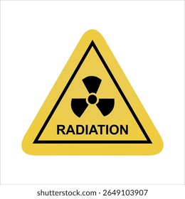 radioactive warning triangle yellow sign