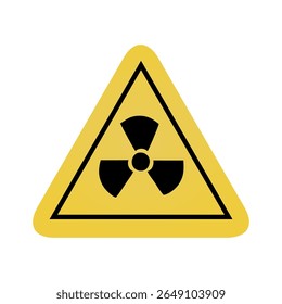 radioactive warning triangle yellow sign