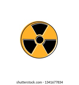 Radioactive warning yellow circle sign. Radioactivity warning vector symbol