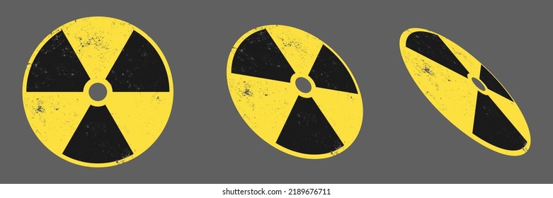 Radioactive Warning Yellow Circle Sign. Radioactivity Warning Vector Symbol.