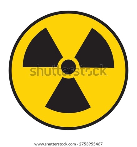 Radioactive warning yellow circle sign. Radioactivity warning symbol Victor Art Illustrations