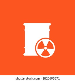 radioactive waste barrel icon, vector