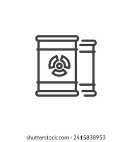 Radioactive Waste Barrel line icon. linear style sign for mobile concept and web design. Hazardous radioactive waste outline vector icon. Symbol, logo illustration. Vector graphics