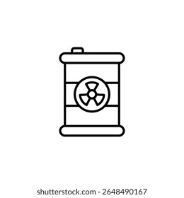 Radioactive Waste Container In Linear Style With Transparent Background