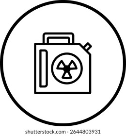 Radioactive waste container vector icon, isolated symbol on a white background