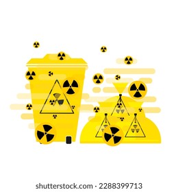 Radioactive waste contamination on isolated background.