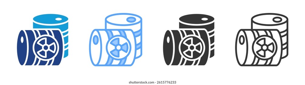 Radioactive Waste icon set multiple style collection
