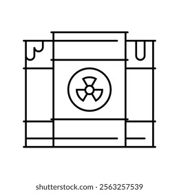 radioactive waste nuclear energy line icon vector. radioactive waste nuclear energy sign. isolated contour symbol black illustration