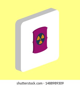 Radioactive Waste Simple vector icon. Illustration symbol design template for web mobile UI element. Perfect color isometric pictogram on 3d white square. Radioactive Waste icons for business project