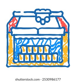 tratamento de resíduos radioativos energia nuclear ícone doodle esboço vetor. tratamento de resíduos radioativos sinal de energia nuclear. símbolo isolado ilustração