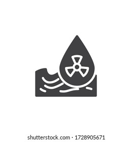 Radioactive Waste, water pollution vector icon. filled flat sign for mobile concept and web design. Ocean pollution glyph icon. Symbol, logo illustration. Vector graphics