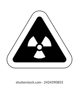 radioactivo blanco negro contorno triángulo icono signo nuclear alerta de advertencia aislado símbolo de peligro peligro peligro peligro tráfico vector diseño plano para sitio web móvil aislado blanco Fondo