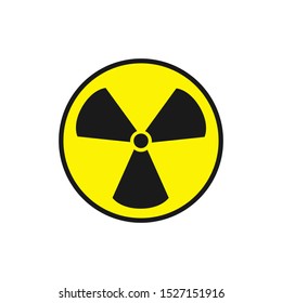 Radioactive yellow sign isolated on the white background