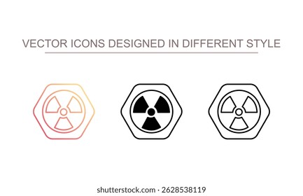 Radioactive zone icon design with white background stock illustration