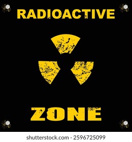 Radioactive zone, sign and board vector