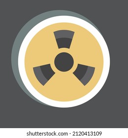 Radioactive Zone Sticker in trendy isolated on black background