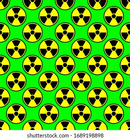 Radioactivity emblem danger power icon background green black yellow