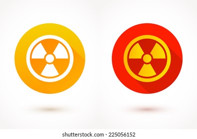 Radioactivity - flat color icons. Vector illustration.