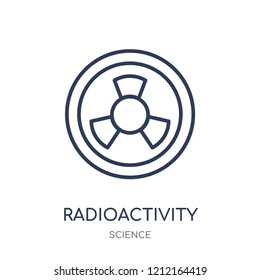 Radioactivity icon. Radioactivity linear symbol design from Science collection. Simple outline element vector illustration on white background.