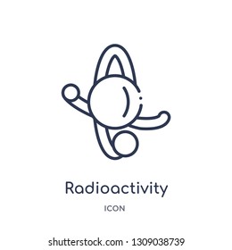radioactivity icon from science outline collection. Thin line radioactivity icon isolated on white background.