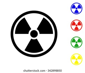 radioactivity icon - vector colored set