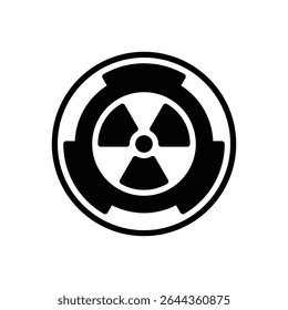 Radioactivity. Outlined stroke vector icon with black-filled details.