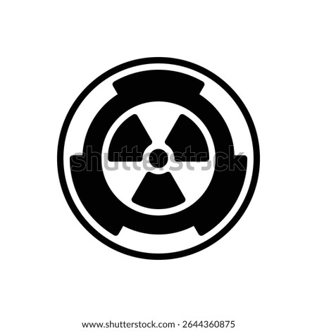 Radioactivity. Outlined stroke vector icon with black-filled details.