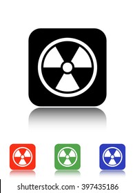 radioactivity vector icon - black and colored buttons