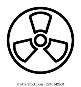 Diseño de iconos de la línea del vector de radiactividad
