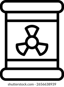 Projeto de ícone de linha de vetor de radioatividade