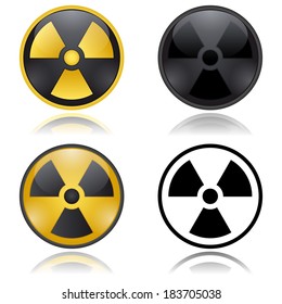 Radioactivity warning signs. 