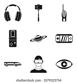 Radiocommunication icons set. Simple set of 9 radiocommunication vector icons for web isolated on white background