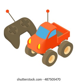 Radio-controlled car icon in cartoon style isolated on white background vector illustration