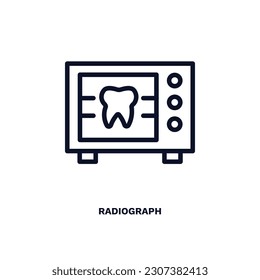radiograph icon. Thin line radiograph icon from dental health collection. Editable radiograph symbol can be used web and mobile