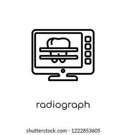 Radiograph icon. Trendy modern flat linear vector Radiograph icon on white background from thin line Dentist collection, editable outline stroke vector illustration