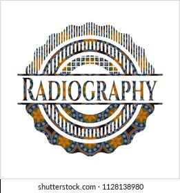 Radiography arabesque style badge. arabic decoration.