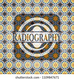 Radiography arabic emblem. Arabesque decoration.