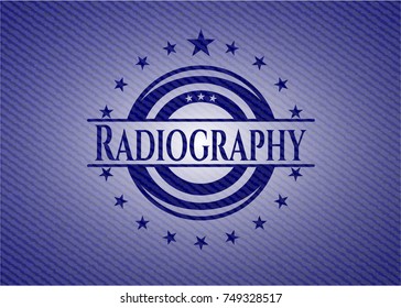 Radiography badge with jean texture