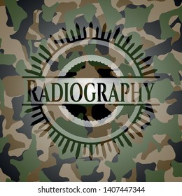 Radiography camo emblem. Vector Illustration. Detailed.