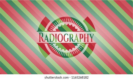 Radiography christmas style emblem.
