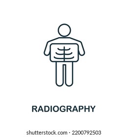 Radiography icon. Simple element from medical services collection. Filled monochrome Radiography icon for templates, infographics and banners