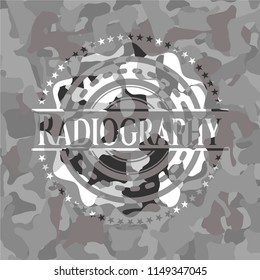 Radiography on grey camo texture
