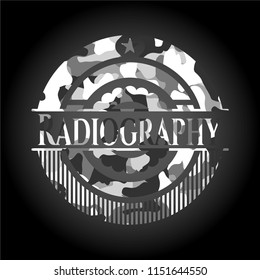 Radiography on grey camo texture