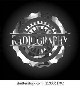 Radiography on grey camouflaged texture