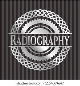 Radiography silvery shiny emblem