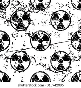 Radiohazard pattern grunge, black image on white background