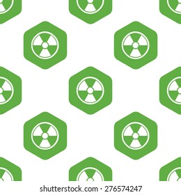 Radiohazard sign in octagon, repeated on white background