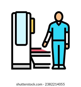 radiologic technologist scanner color icon vector. radiologic technologist scanner sign. isolated symbol illustration